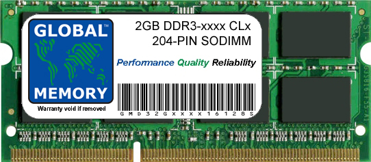 2GB DDR3 1066/1333/1600MHz 204-PIN SODIMM MEMORY RAM FOR TOSHIBA LAPTOPS/NOTEBOOKS